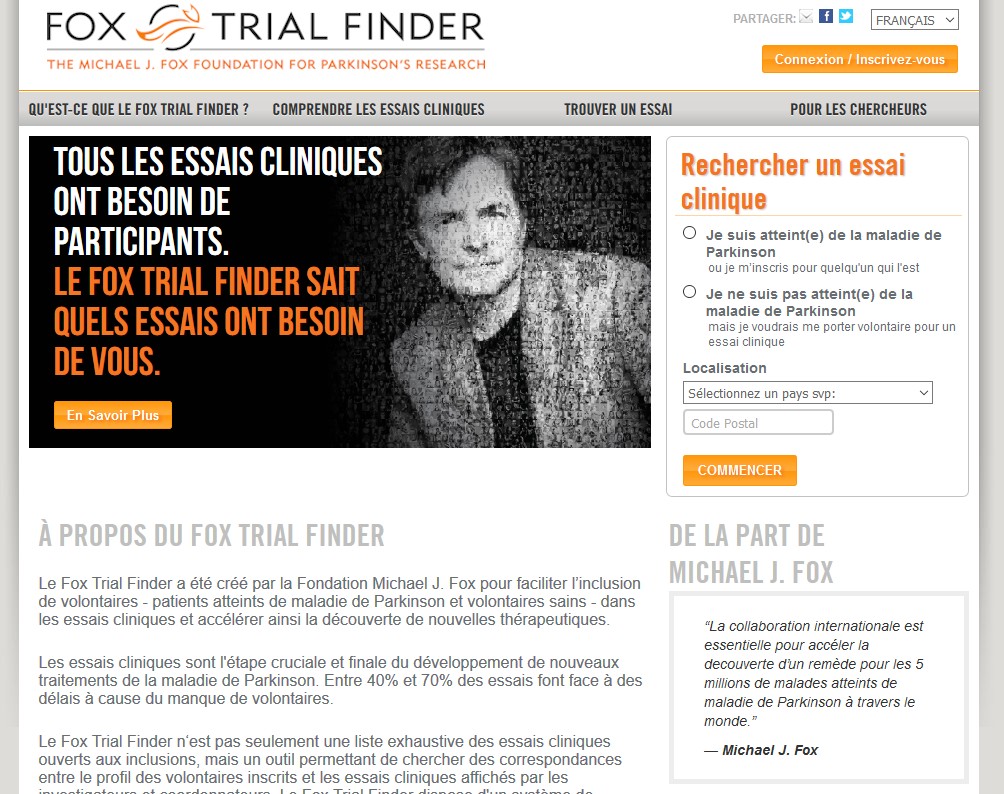 Parkinson: la plateforme d'essais cliniques de la Fondation Michael J. Fox lancée en France
