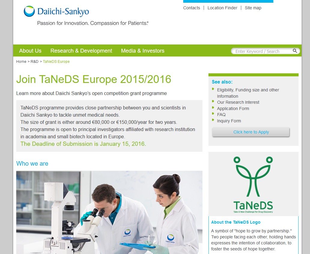 Le site « TaNeDS Europe »