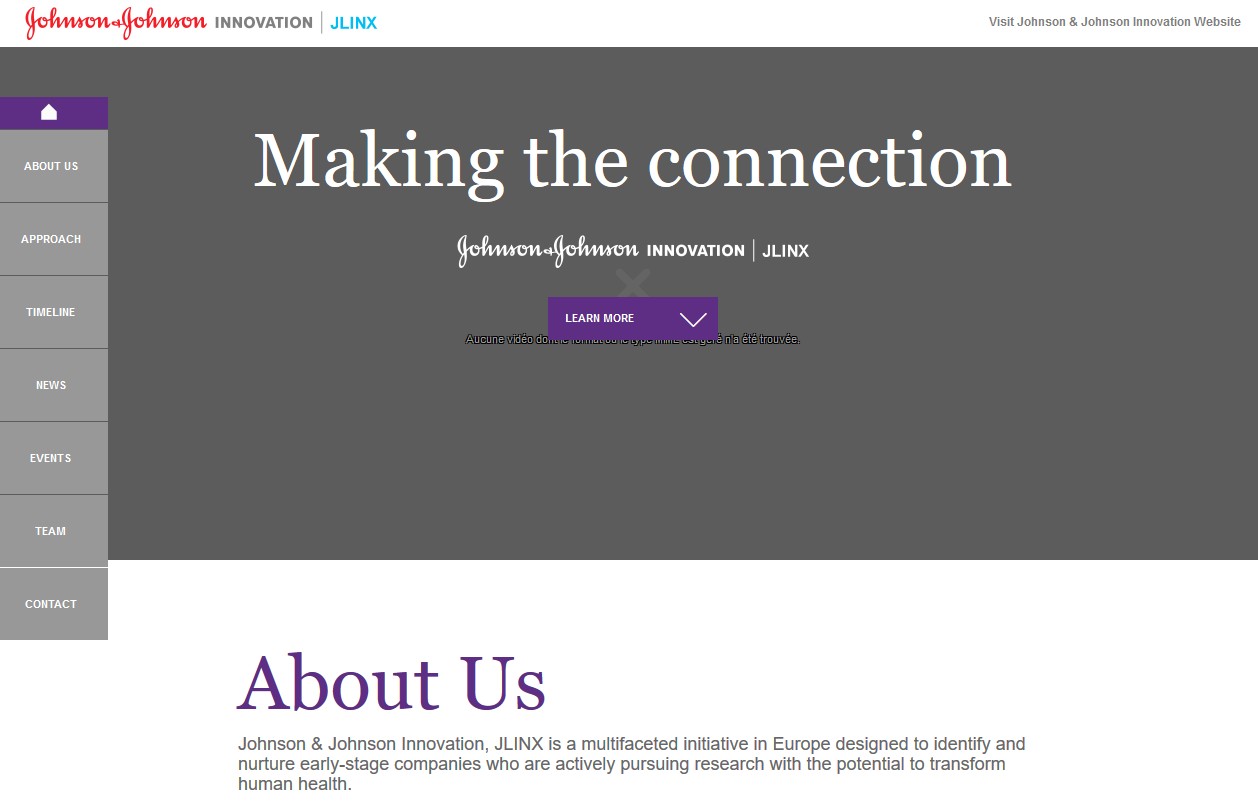 Le site jlinx.jnjinnovation.com
