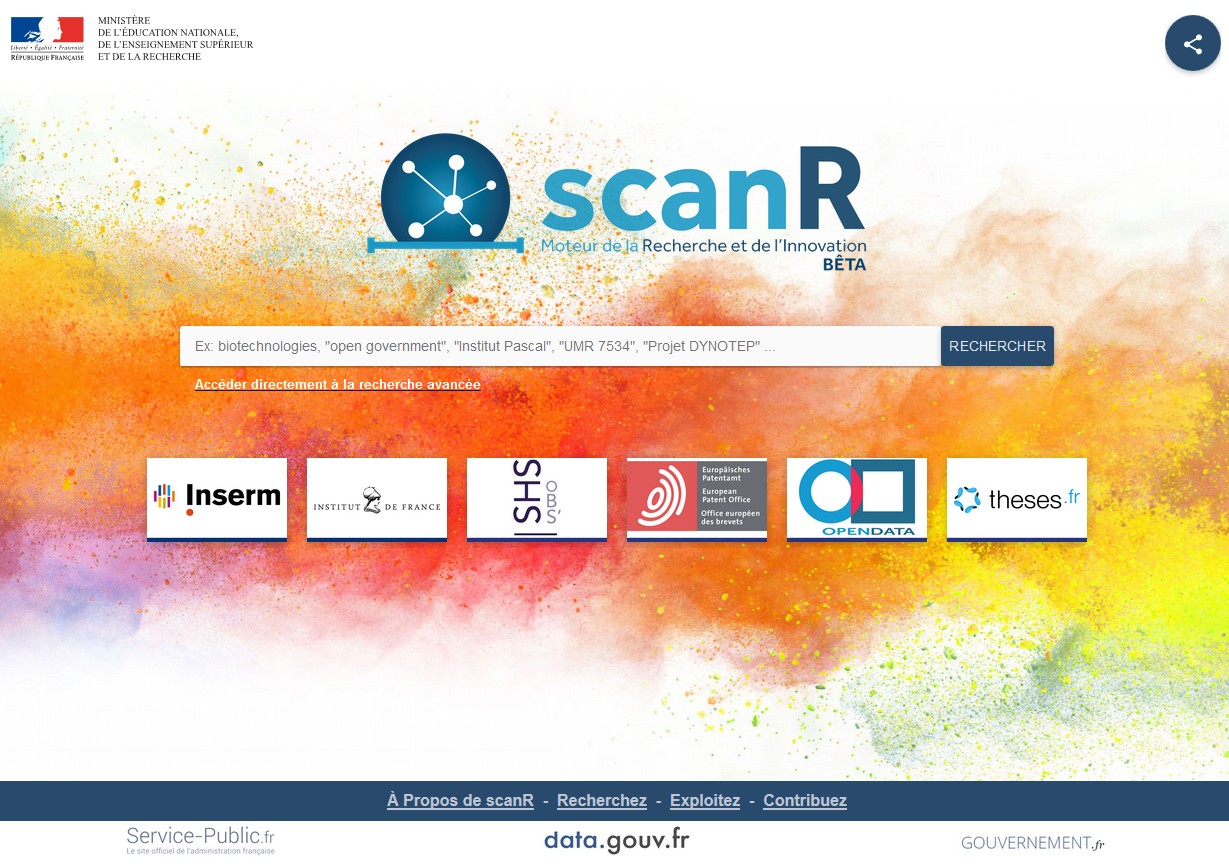 Lancement de scanR, le moteur "Recherche et Innovation"