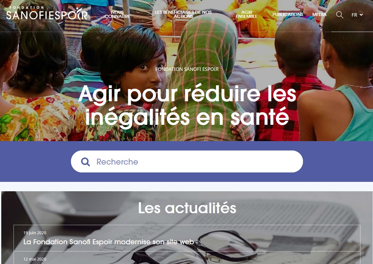 La Fondation Sanofi Espoir modernise son site web